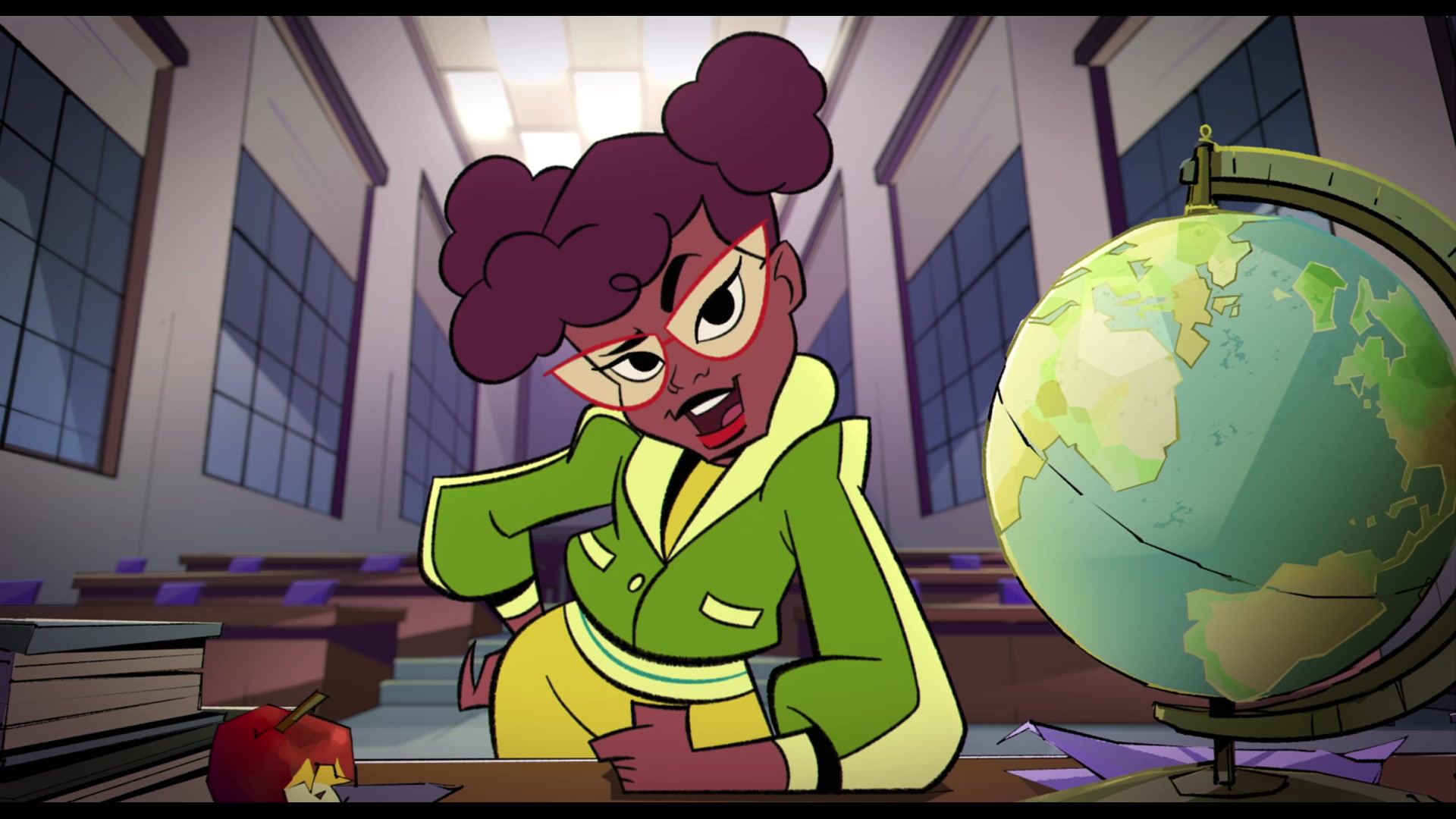 April O'Neil (Kat Graham) attempts to infiltrate Eastlaird University in Rise of the Teenage Mutant Ninja Turtles: The Movie (2022), Netflix
