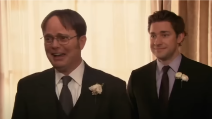 Jim and Dwight reunite! Rainn Wilson and John Krasinski, stars of The Office, share a heartwarming moment backstage at CBS Mornings.
